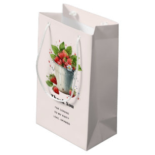 Fresh Picked Strawberries in a Bucket Thank You Small Gift Bag