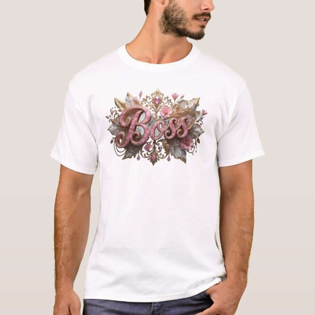 Fresh Pink BOSS Custom Creation T-Shirt (Front)