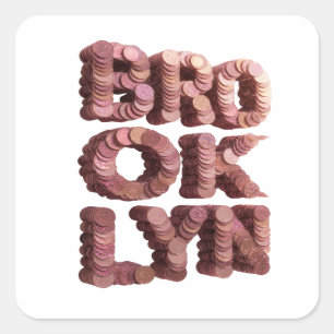 Fresh Pink BROOKLYN Sticker Design