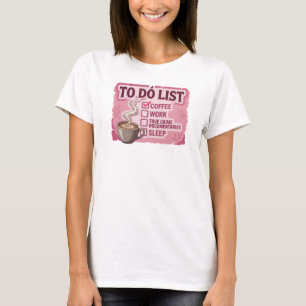 Fresh Pink COFFEE WORK TRUE CRIME Fashion Art T-Shirt