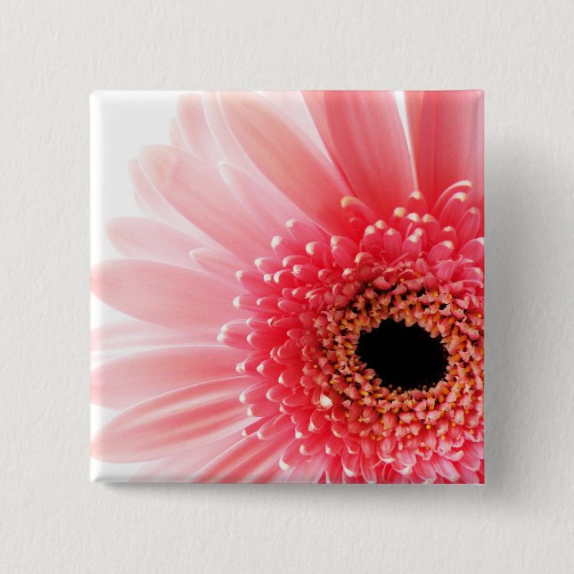 Fresh Pink Gerbera Daisy Photograph 15 Cm Square Badge (Front)