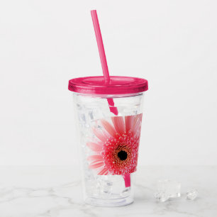 Fresh Pink Gerbera Daisy Photograph Acrylic Tumbler