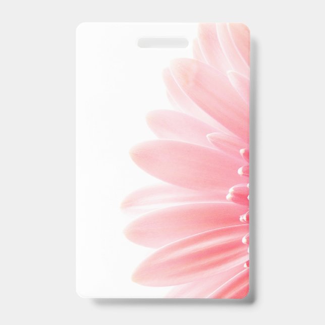 Fresh Pink Gerbera Daisy Photograph ID Badge (Front)