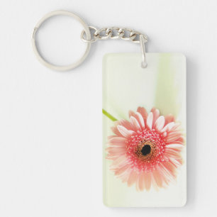 Fresh Pink Gerbera Daisy Photograph Key Ring