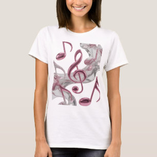 Fresh Pink MUSIC IN MOTION Text Design T-Shirt