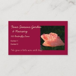 Fresh Pink Poppy Business Card