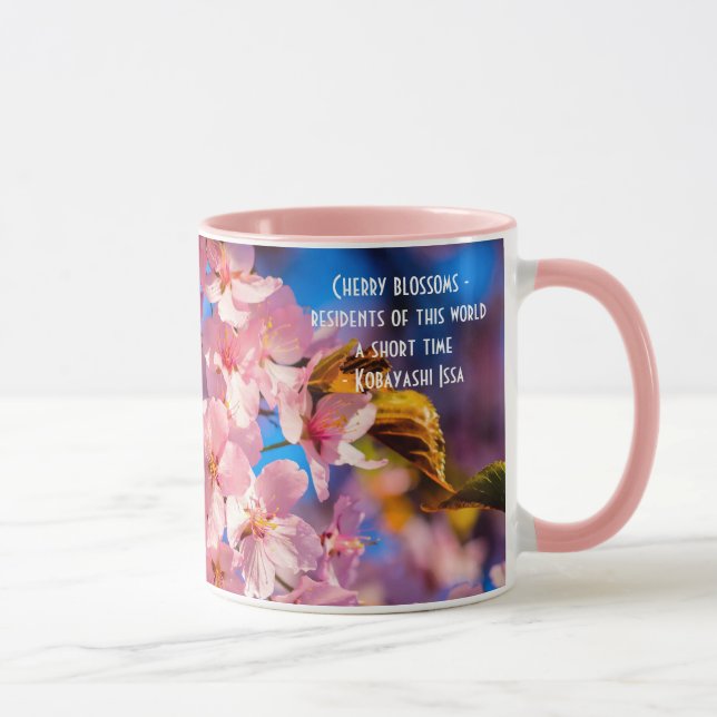 Fresh Pink Sakura Garland, Blue Sky Mug (Right)
