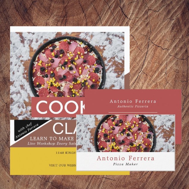 Fresh Pizza, Chef, Cooking Business Card (Creator Uploaded)