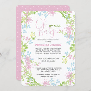 Fresh & Pretty Spring Floral Baby Shower by Mail Invitation
