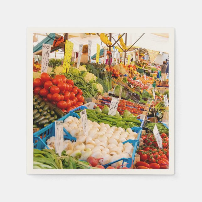 Fresh Produce at Farmers Market Napkin (Front)