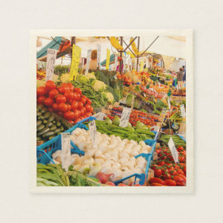 Fresh Produce at Farmers Market Napkin