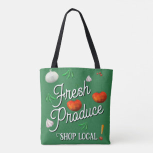 Fresh produce, shop local tote bag