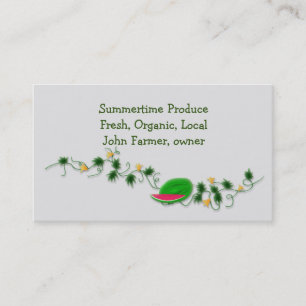 Fresh Produce Template with Watermelon Business Card