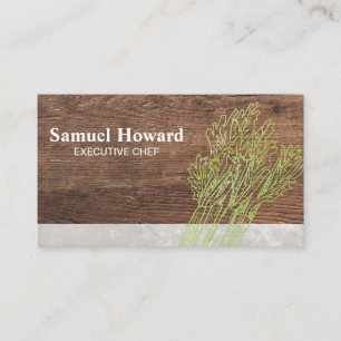 Fresh Produce   Wood Table Business Card