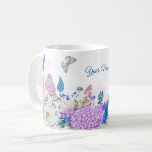 Fresh purple blue Floral summer bloom Coffee Mug