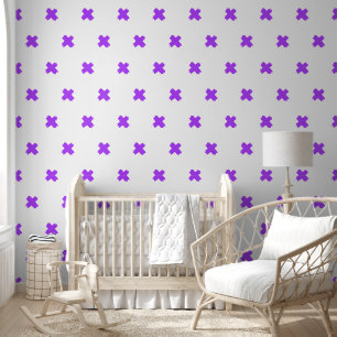 Fresh Purple-White-Cross Pattern Wallpaper