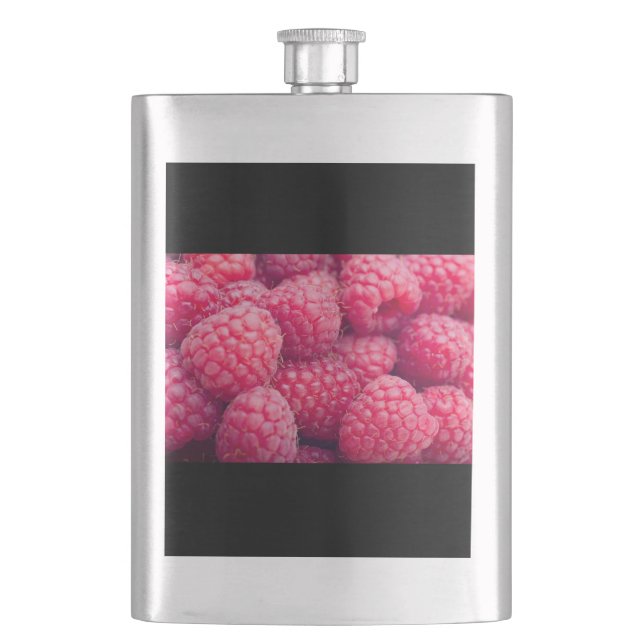 Fresh raspberries hip flask (Front)