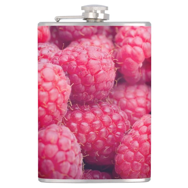 Fresh raspberries hip flask (Front)