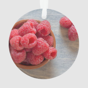 Fresh raspberries in a bowl ornament