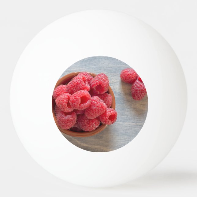Fresh raspberries in a bowl ping pong ball (Back)