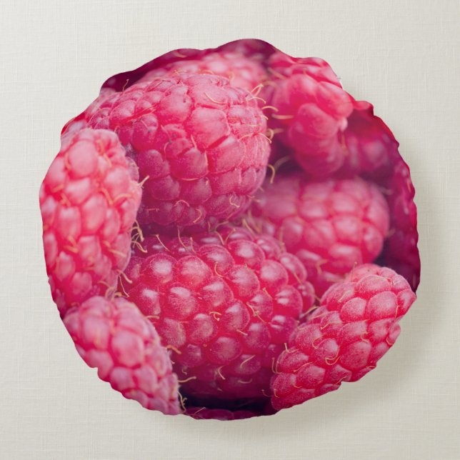 Fresh raspberries round cushion (Back)