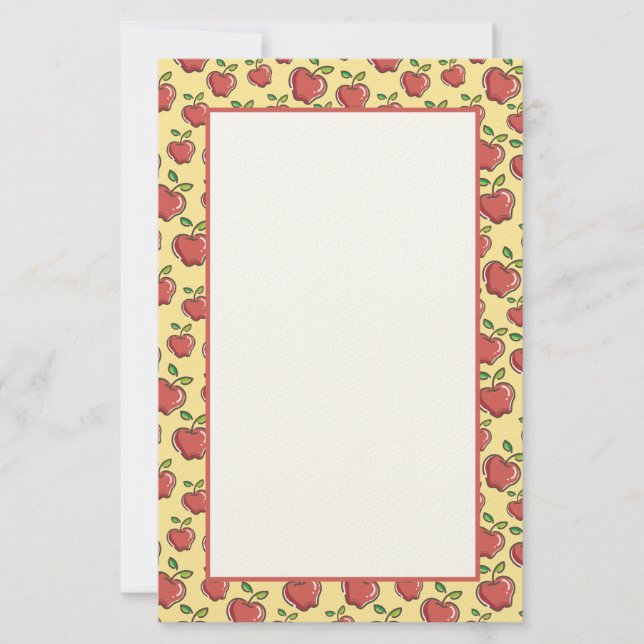 Fresh Red Apple  Stationery (Front)