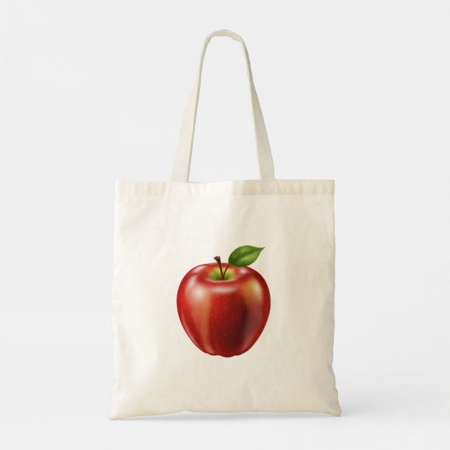 Fresh red apple tote bag (Back)