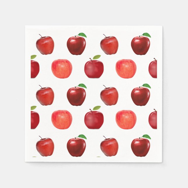 Fresh Red Apples on White Napkin (Front)