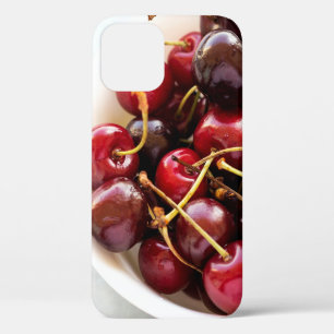 Fresh Red Cherries in a Bowl Photograph iPhone 12 Case