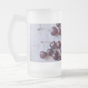 Fresh Red Cherries Photograph Frosted Glass Beer Mug