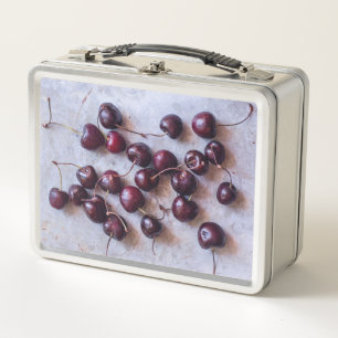 Fresh Red Cherries Photograph Metal Lunch Box