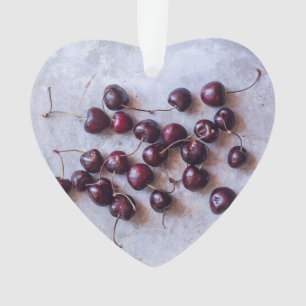 Fresh Red Cherries Photograph Ornament