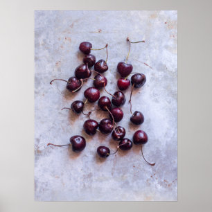 Fresh Red Cherries Photograph Poster