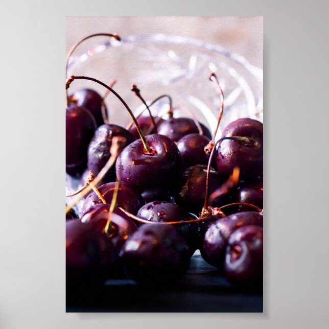 Fresh Red Cherries Photograph Poster (Front)