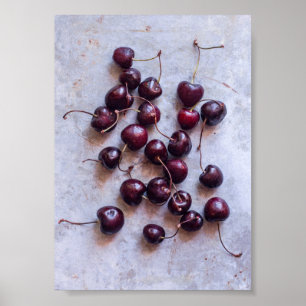 Fresh Red Cherries Photograph Poster