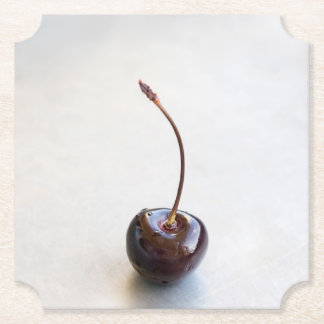 Fresh Red Cherry Photography Paper Coaster