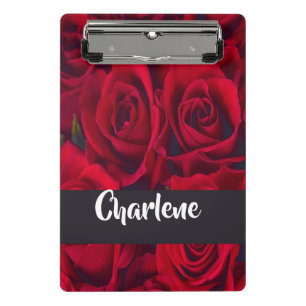 Fresh red roses mini clipboard