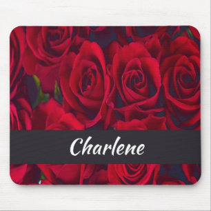 Fresh red roses mouse mat