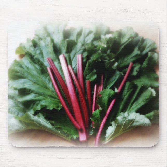 Fresh Rhubarb Stalks and Leaves Mouse Mat (Front)