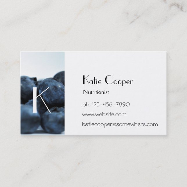 Fresh Ripe Blueberries Business Card (Front)