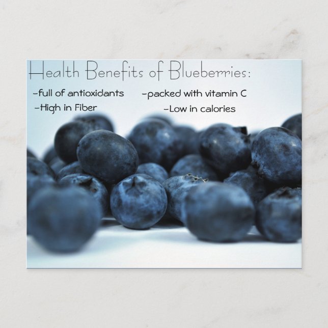 Fresh Ripe Blueberries Health Benefits Postcard (Front)