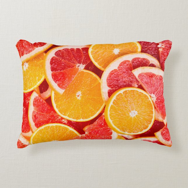 Fresh ripe orange and grapefruit backgroundbackgro decorative cushion (Front)