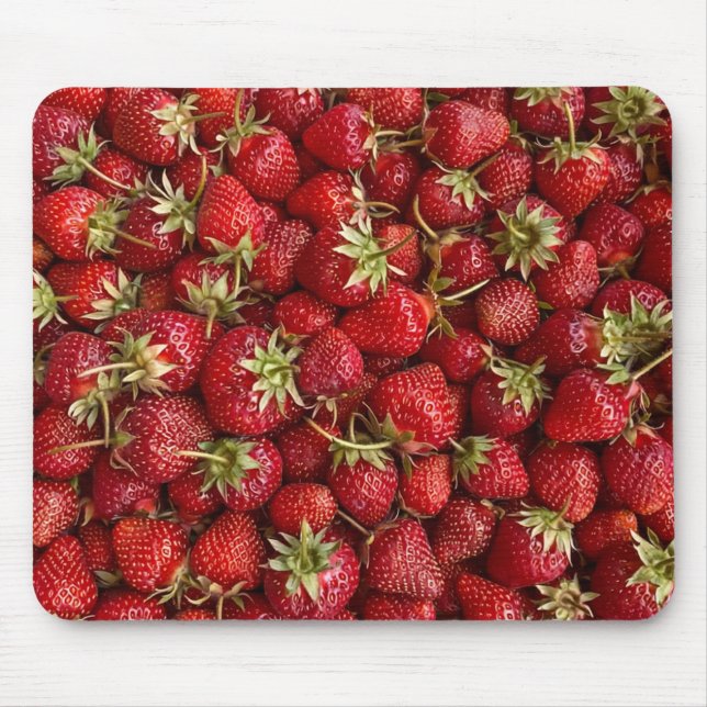 Fresh Ripe Strawberry Pattern Mouse Mat (Front)