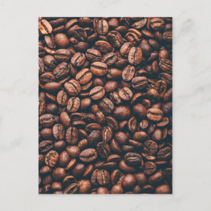 Fresh roasted coffee beans postcard