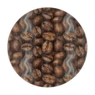 Fresh Roasted Coffee Beans Steam Aroma Cutting Board