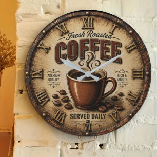 Fresh Roasted Coffee Large Clock