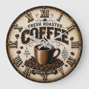 Fresh Roasted Coffee Large Clock