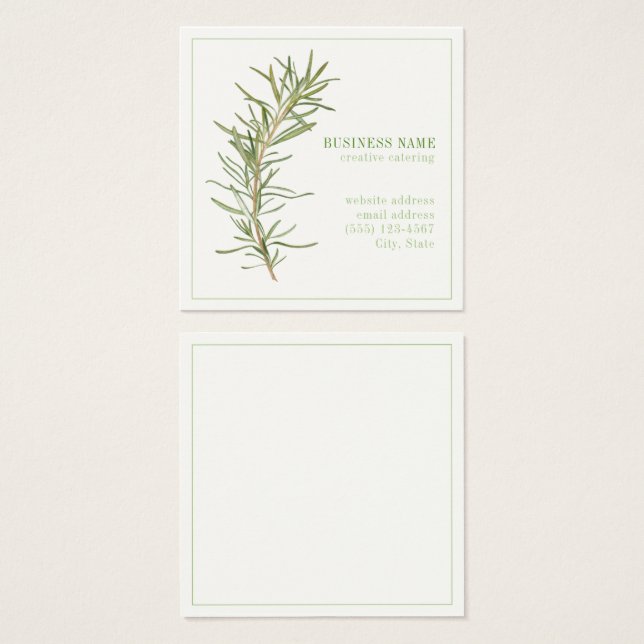 FRESH ROSEMARY 2.5 Square Business Card (Front & Back)