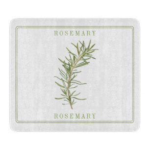 FRESH ROSEMARY 6x7 Glass Cutting Board