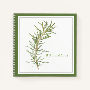 FRESH ROSEMARY 8.5x8.5 Spiral Notebook - Green